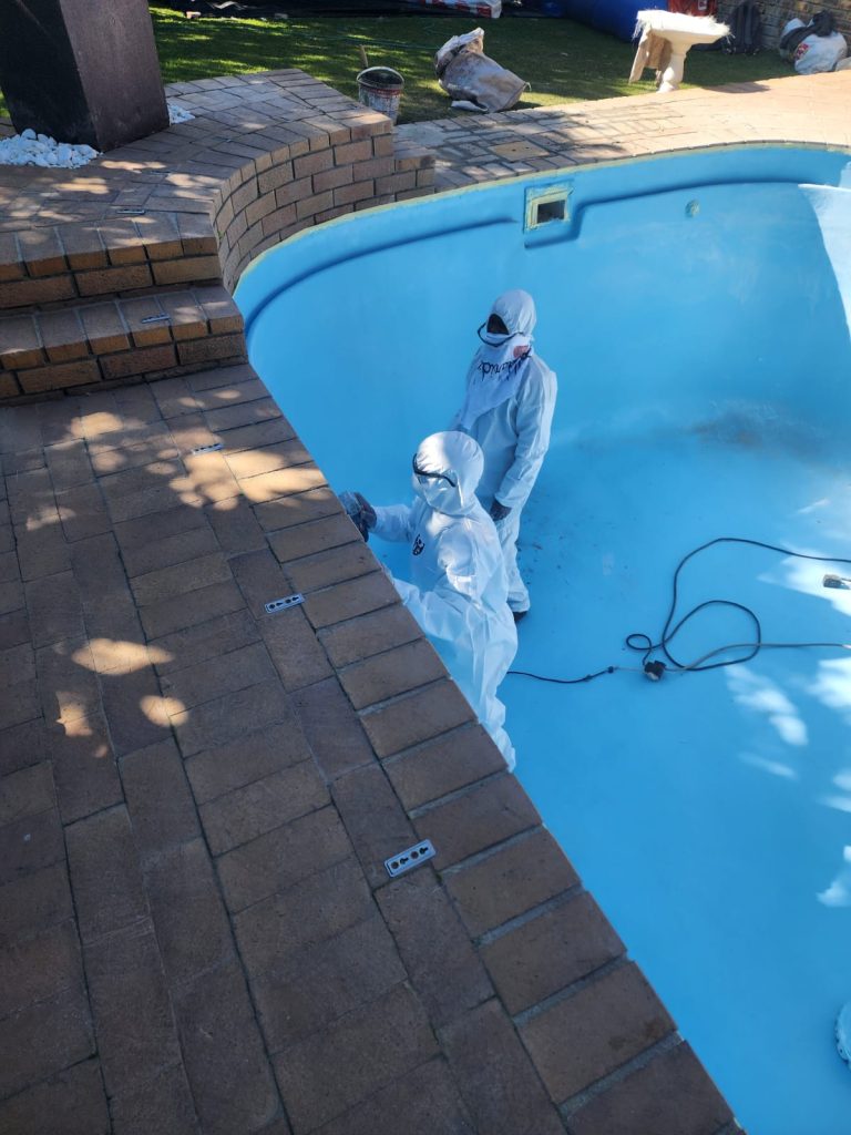 Renovated pool with new tiles