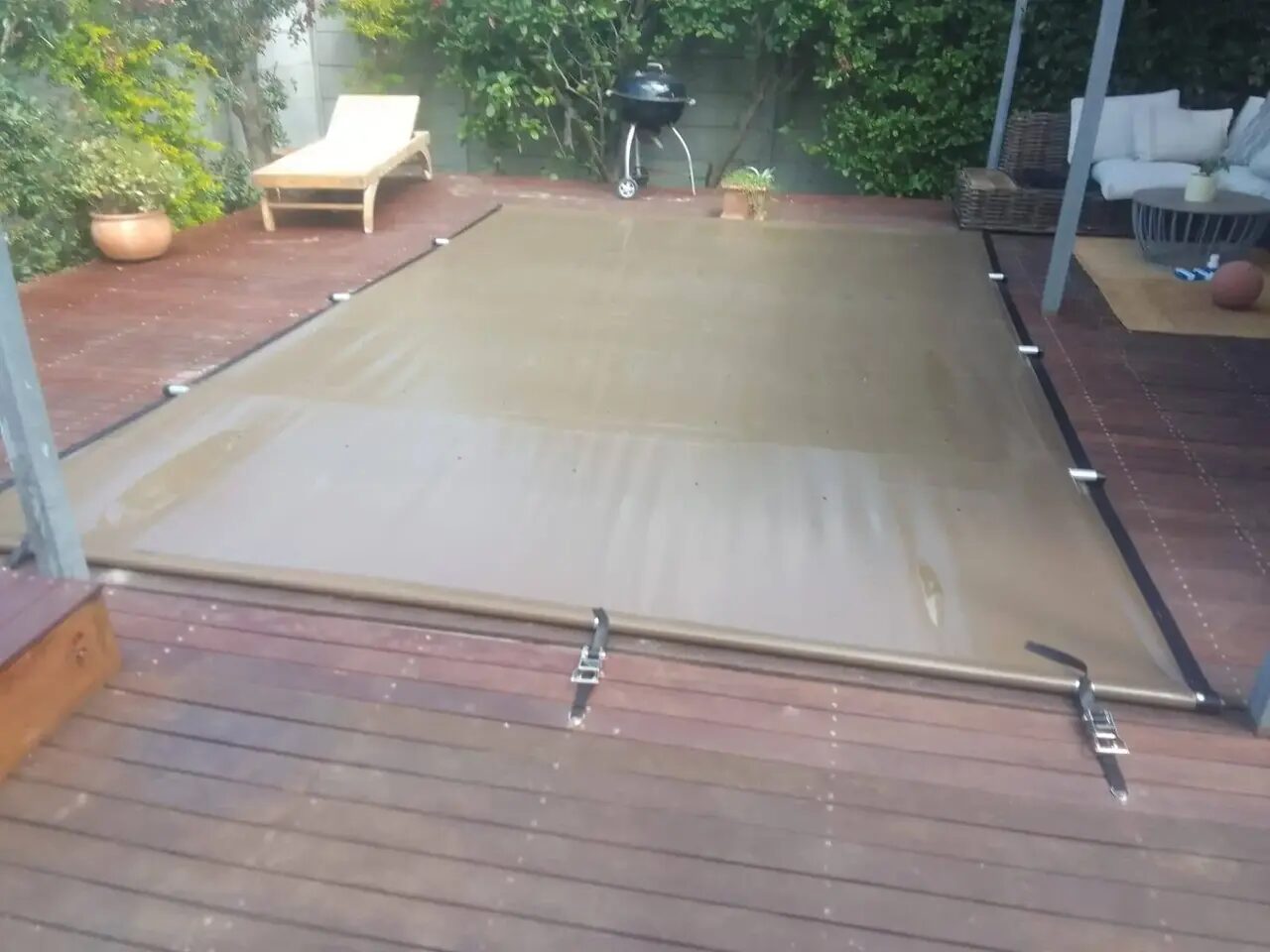 PVC cover on a timber deck